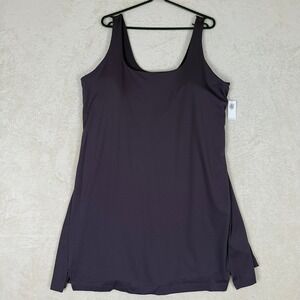 Old Navy NWT Active PowerSoft Sleeveless Built-In Bra Dress Plum Purple XXL